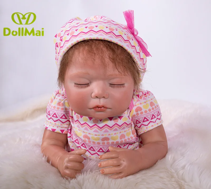 

Realistic Newborn baby Doll 22" 55cm Soft Silicone Vinyl Lifelike Reborn Baby Dolls For Girls XMAS Gift bebes reborn