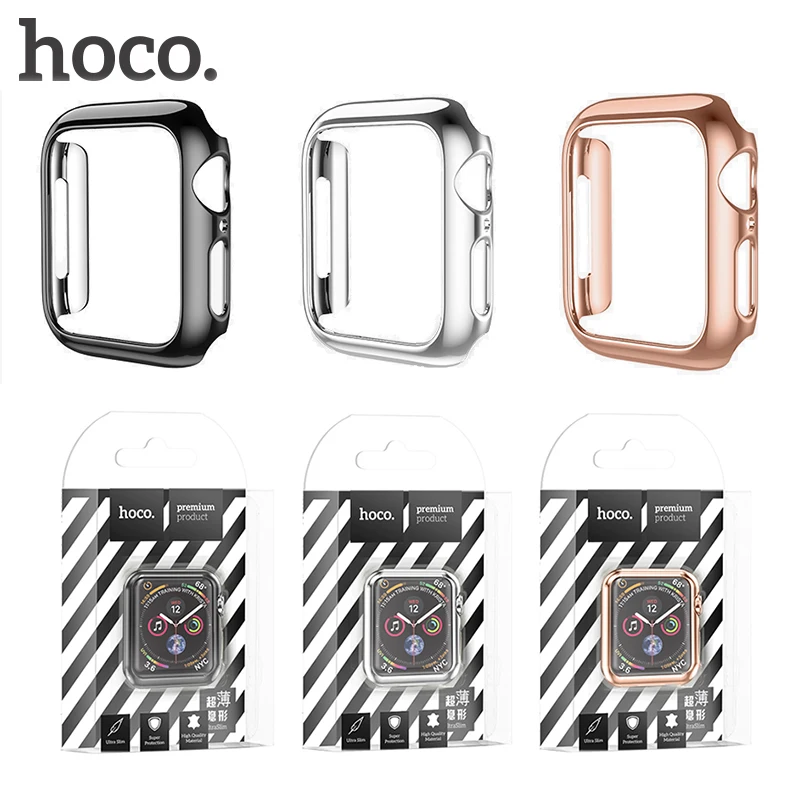 HOCO для Apple Watch Case Series 4 ПК Бампер Slim Fit Чехол для IWatch 5 Цветное покрытие Тонкий протектор Пластиковая рамка 40 мм 44 мм