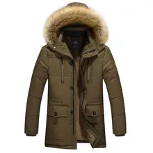 New Brand Clothing Winter Men Jacket Fashion Mens Winter Parka With Fur Hood Casual Warm Men’s Coats Thick Long Parkas Homme 5XL