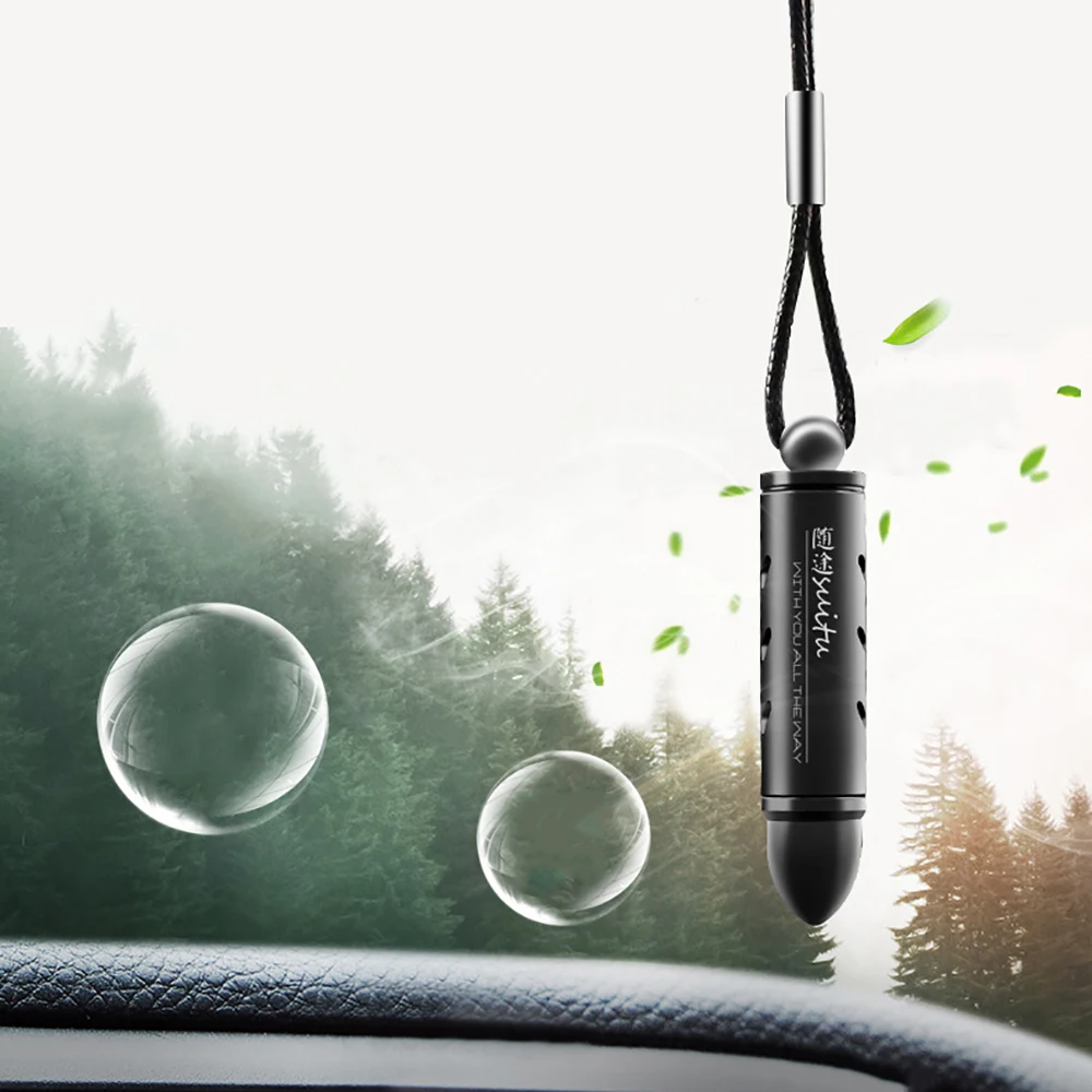 

Car Freshener Hanging Pendant Alloy Bullet Solid Perfume Balm Air Purifier Automobiles Rearview Mirror Suspension Air Cleaner