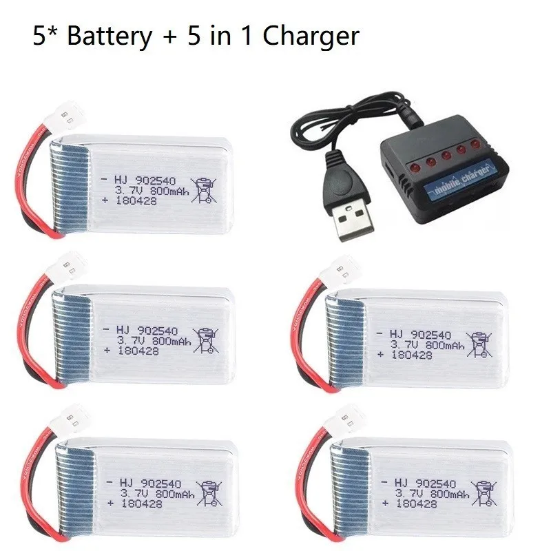 3,7 V 800mAh 25c Lipo батарея и 5в1 зарядное устройство для Syma X5 X5C X5SC X5SW TK M68 CX-30 K60 905 V931 RC Квадрокоптер Дрон запасные части - Цвет: Бургундия