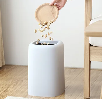 

Office Trash Can Large Household Japanese Creative Contracted No Cover Toilet Living Room Bedroom Bathroom Paper Tube Q153