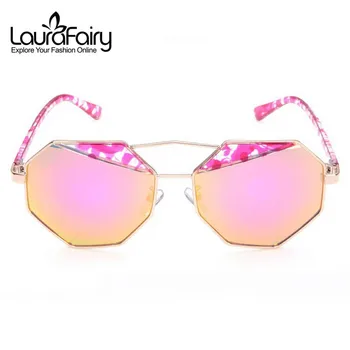 

Laura Fairy Octagonal Design Uv400 Sunglasses Women Honeycomb Shape Sun Glasses for Holiday gafas de sol 2016
