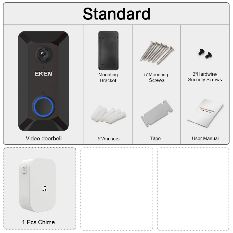 Eken Smart беспроводной Wifi видео дверной звонок Домофон телефонный звонок Дверной звонок камера Инфракрасный пульт дистанционного записи домашний мониторинг безопасности - Цвет: Option 2