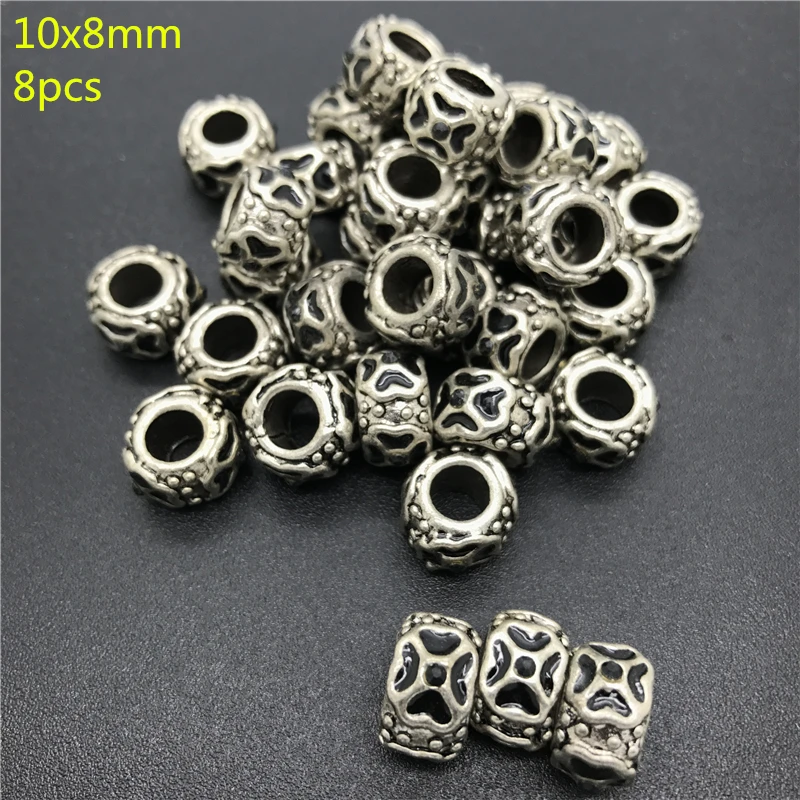 

10x8mm 8pcs Alloy Beads Cap Ancient Silver Charms Pendant Charms For Jewelry Making DIY Accessories jewelry supplies PJ017