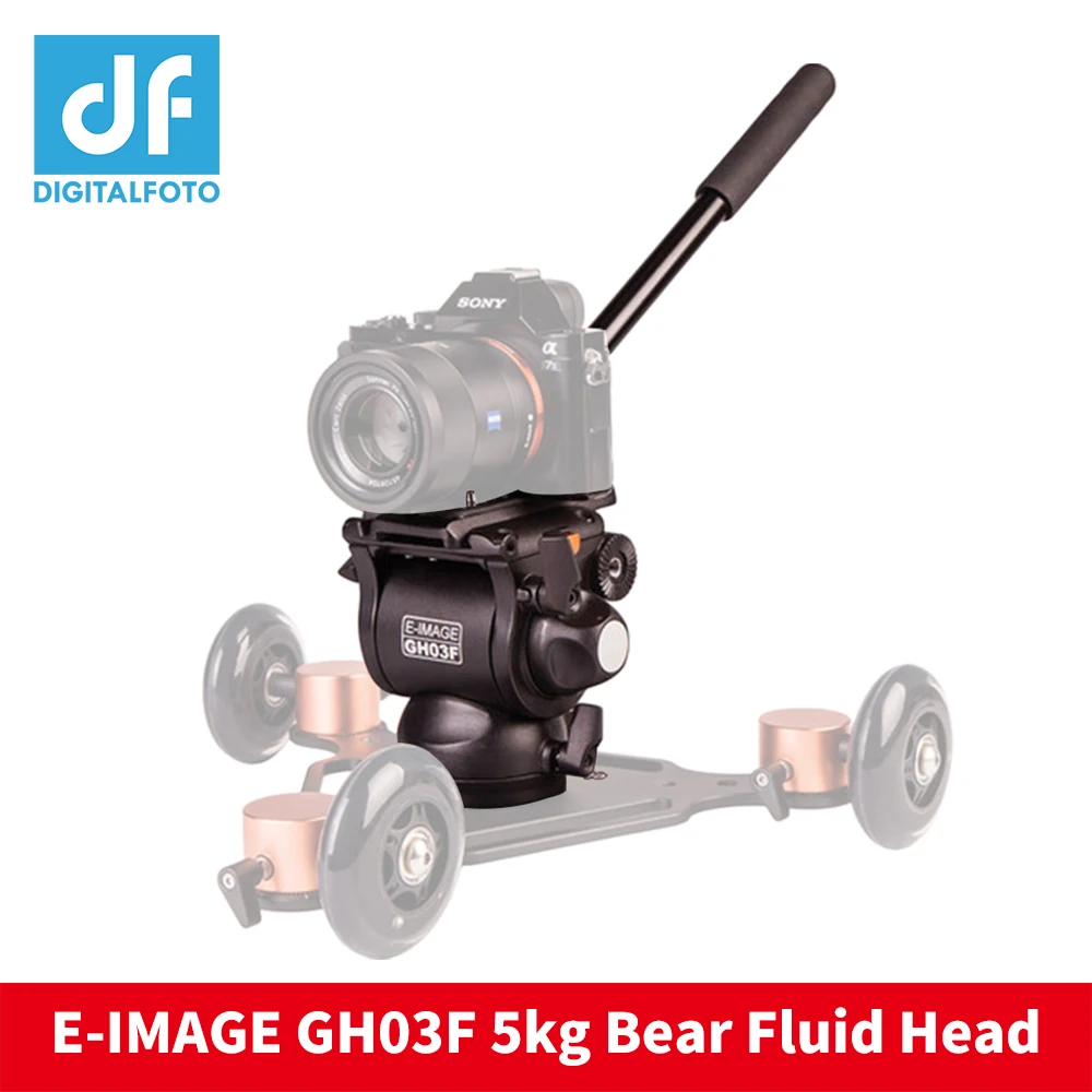 

E-IMAGE GH03F 5KG bear video flat base fluid head Panoramic for tripod monopod DSLR Camcorder with Adjustable handle