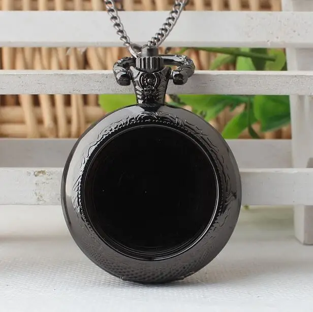 Necklace Pocket Watches Pendant Flip-Clock Good-Quality Bronze Silver Fashion DIY Black