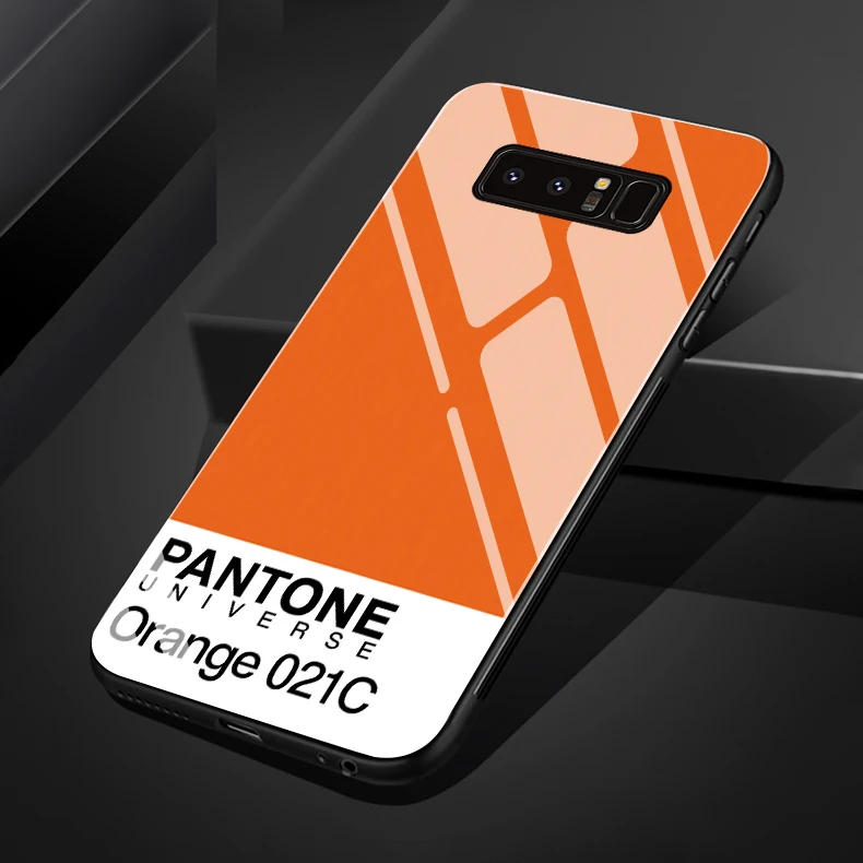 Новые Pantone для samsung S8 S8plus S9 S9plus note8 note9 S10 S10plus Цвет закаленное стекло чехол для телефона - Цвет: 16