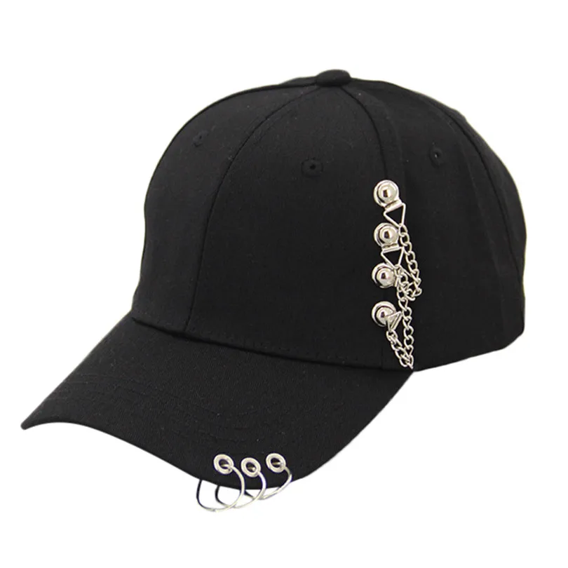 Unisex Casual Solid Adjustable Iron Ring Baseball Caps Snapback Cap