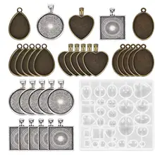 Алмазная эпоксидная форма, набор с круглой квадратной эллиптической основой для любви, ювелирные аксессуары, сделай сам, ручная работа, полимерная Подвеска, форма