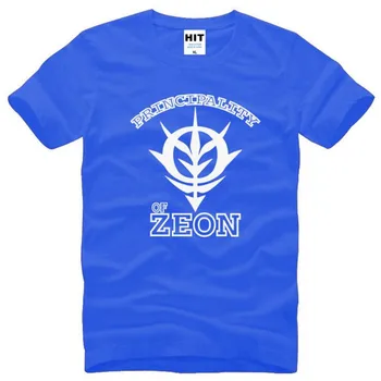 

Gundam Principality of Zeon Printed T Shirts Men Summer Short Sleeve O-Neck Cotton Men's T Shirt Japanese Anime Tee Shirt Homme