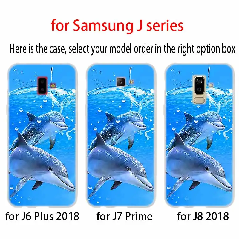Чехол с изображением дельфина силиконовый чехол из ТПУ для Samsung Galaxy J6 J8 J3 J5 J7 J4 J2 J1