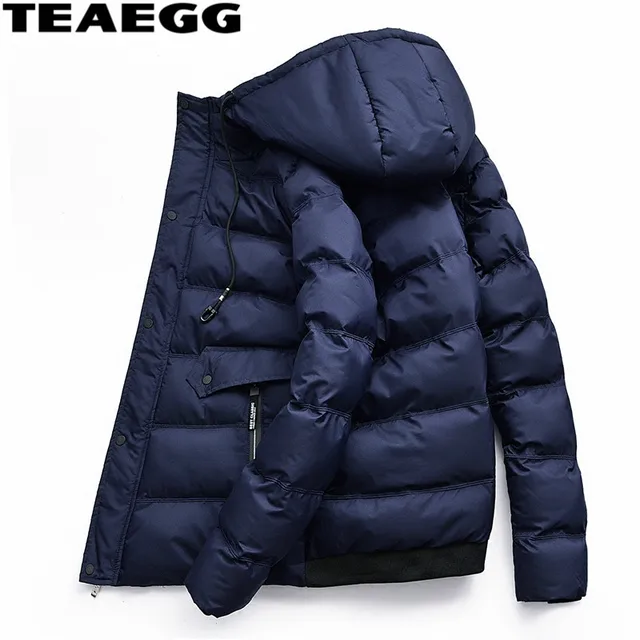 TEAEGG Blue Jacket Men Winter Jacket Big Size M 4XL Winter Men's