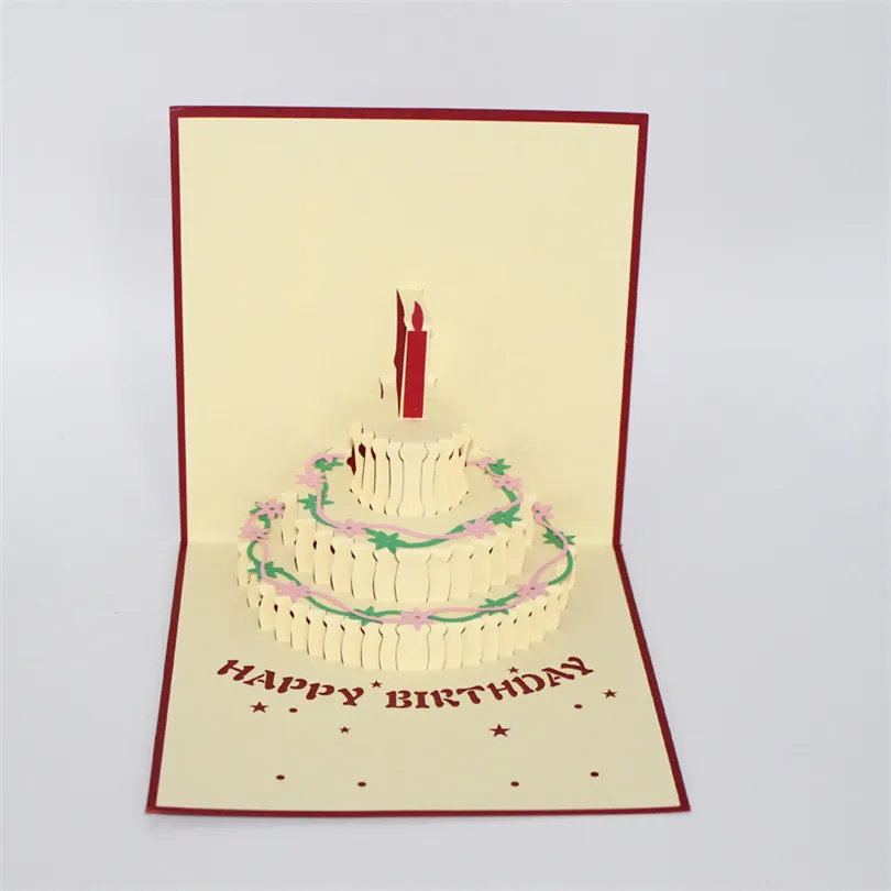 Fetes Occasions Speciales Bougie Gateau Popups Pop Up Joyeux Anniversaire Cadeau Voeux Cartes 3d Annversary Cartes De Voeux Papeterie