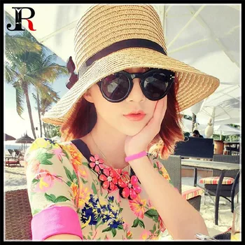 

200p!Summer Women Anti-UV Sunscreen Sunshade Cap Foldable Sun Hats Collapsible Lady Girl Big Brim Beach Travel Knitted Straw Hat