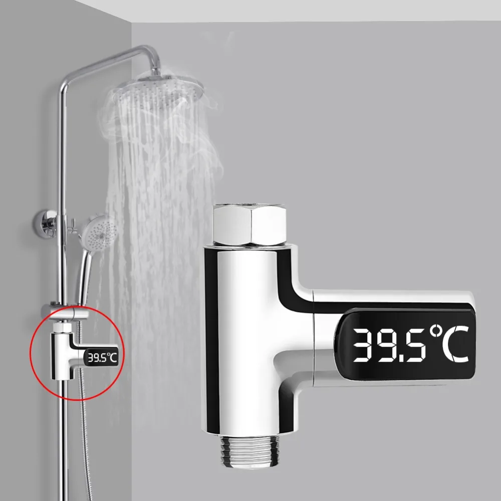 LED Digital Accurate Water Temperature Monitor Shower Flow Thermometer for Baby Electricity Home Water Baby Temperature Meter