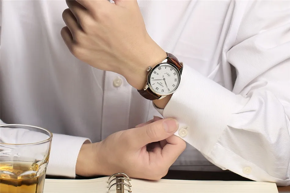 GUANQIN Mens watch Luxury Automatic Watch Men Mechanical Movement Wristwatches Waterproof Watches Top Brand White Day Display