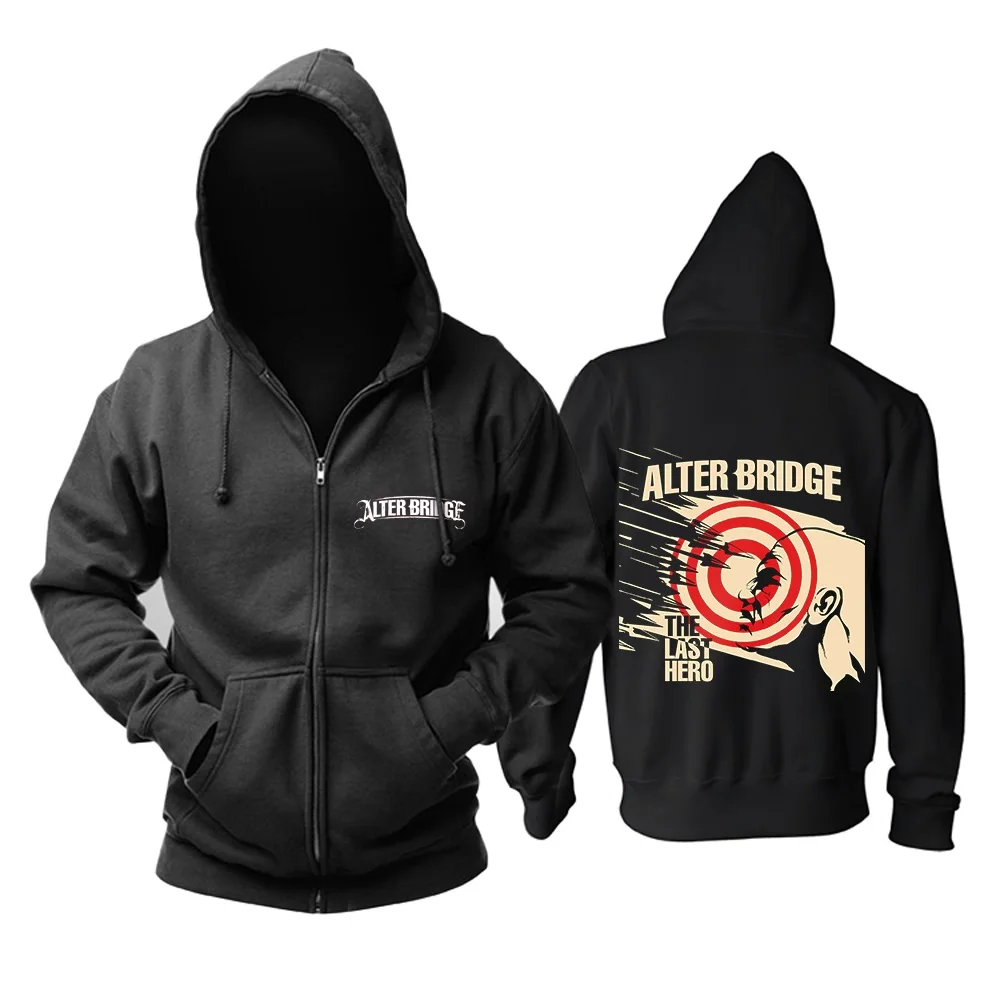 

4 designs Crossbow Targets Zipper Sweatshirt Nice soft and warm Alter Bridge rock band black hoodies punk metal sudadera fleece