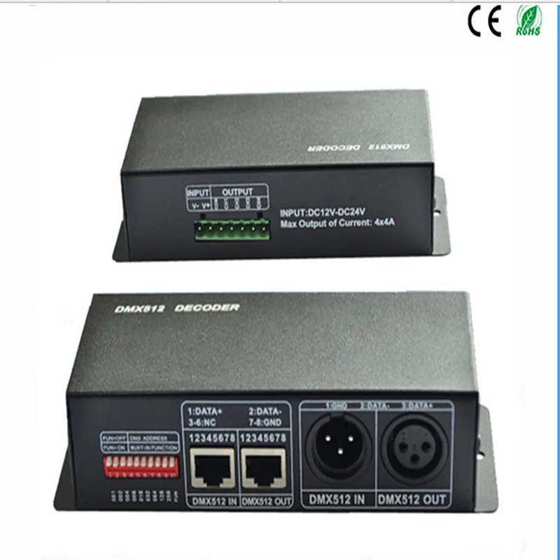 4CH DC12 24V RGBW DMX 512 Decoder led controller, RGB LED DMX512 ...