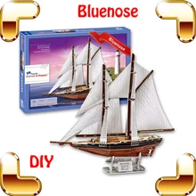 Подарок на год в Bluenose корабль 3D Puzzle Книги по истории флагманский лодка DIY Бумага игрушки, украшения для взрослых Best коллекция подарок