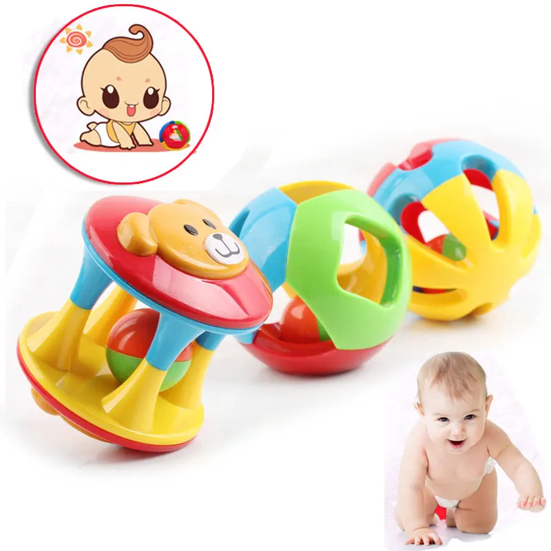 Buy 3 Pcs Children Bells Grasp Toys Plastic Jingle Rattle Rolling Ball Toy