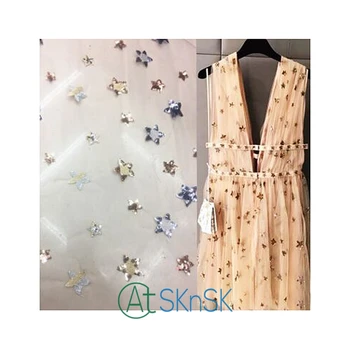 

New Fashion Romantic Stars Lace Fabric for Diy Clothing Skirts 150cm wide cloth DIY sew clothes dress curtain accessories