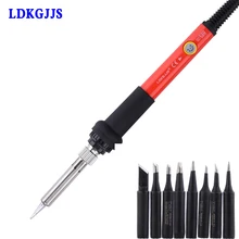 110 В 220 в 60 Вт паяльник soldeerpout Регулируемая температура Ferro de Solda сварочные инструменты для ремонта с паяльными наконечниками