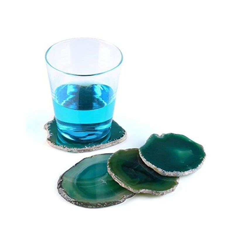 

Nature Agates Slice Pendant Coaster Green Quartz Irregular Pendant Big Druzy Geode Stone Jewelry As Cup Mat LL814-6