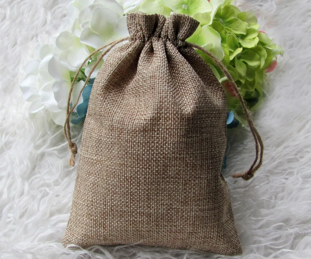50pcs/lot Faux Hessian Mini Bags Wedding Party Favors Sacks bomboniere