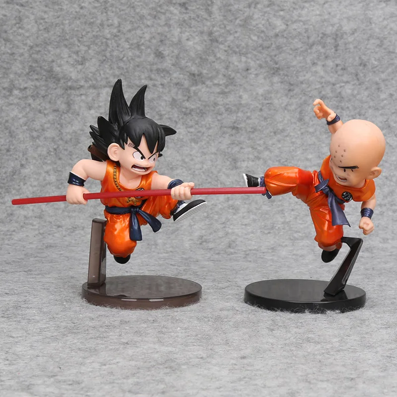 Dragon Ball Z фигурка Сон Гоку детство крилин куририн металлический цвет Стрекоза малыш Гоку драгонболл зет ПВХ фигурка модель игрушки