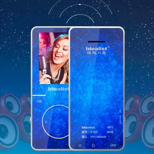 Идеалист 8 Гб MP4 плеер с повязкой наушники громкоговоритель Музыка Видео Спорт MP4 плеер скачать бесплатно воспроизводитель мини MP4 плеер - Цвет: Blue
