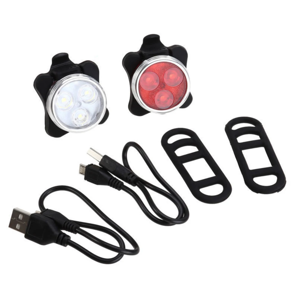 

Waterproof Bright USB Rechargeable Bicycle Tail Light 3 LEDS 4 Light Modes Cycling Tail Clip Light Front/Rear Large Light Range