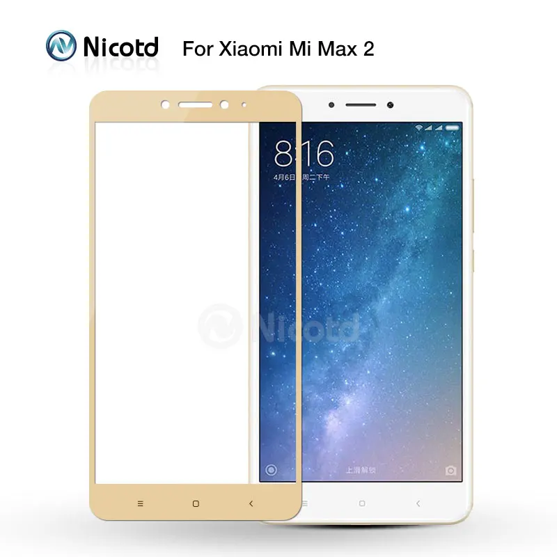 Nicott для XiaoMi Mi Max 2, разноцветное полное покрытие, закаленное стекло для XiaoMi Mi MAX 2 MAX2, Защита экрана для XiaoMi Max 2, 6,44 дюйма