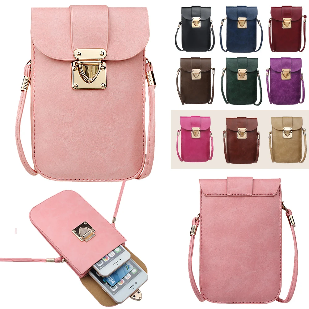 New Fashion Universal Mobile Phone Bag Leather Pocket Wallet Pouch Case Messenger Bag Cross-body Shoulder Bags For iPhone 6S YM1