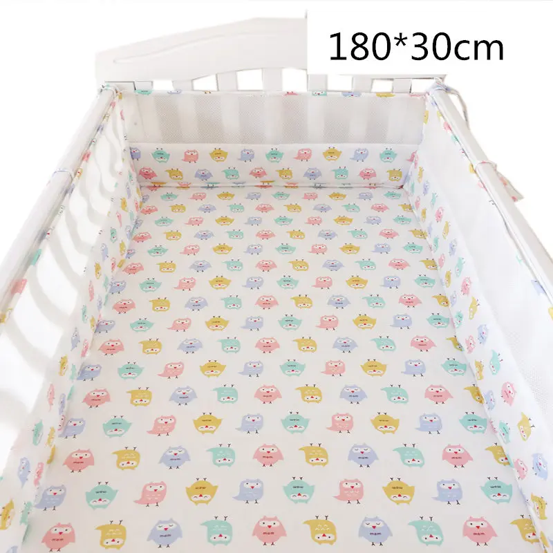 

(1pcs bumper only) Cartoon Baby Bed Crib Bumper 180cm Length Infant Crib Protection Cushion Newborn Baby Cot Around Bumper