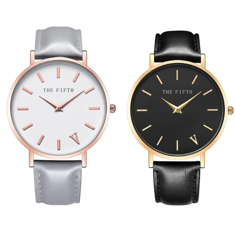 

THE FIFTH Simple Style Men's women Quartz watch 2017 Top Brand fashion Watch Men Wristwatch relogio masculino Fashion Casual Wa