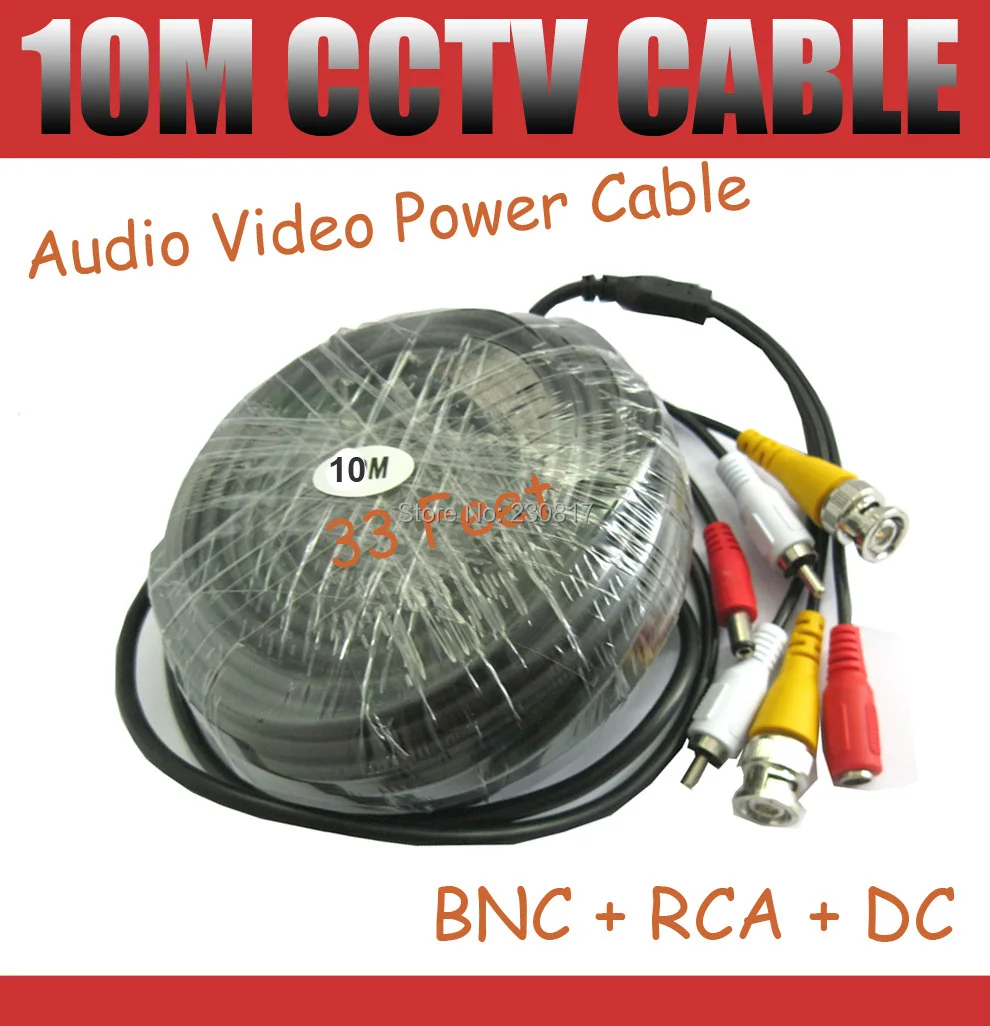 Buy 10M audio CCTV Cable BNC+RCA+DC with Audio Power video Plug Cable for CCTV
