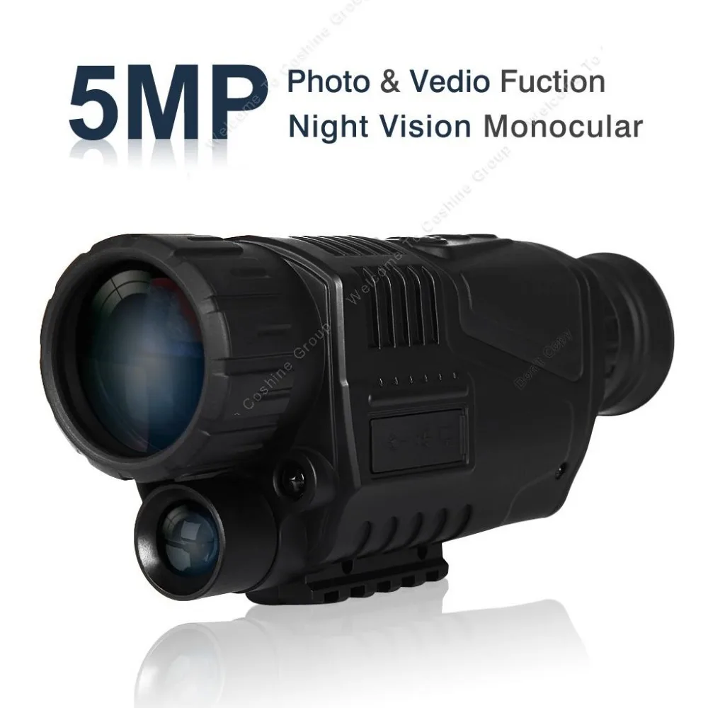  Free Ship!WG-37 Tactical Digital IR Infrared Night Vision Monocular Scope 200m 5X40 Zoom Record DVR 