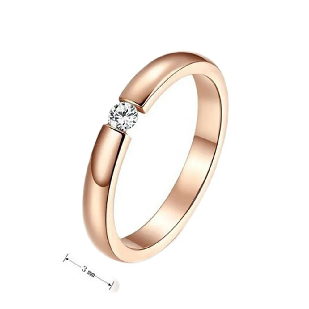 

2018 2017Hot Fashion Dimonds Rings Beautiful Special Stylish Simplicity Single Rose Gold Surface Couple Forever Rings Women We