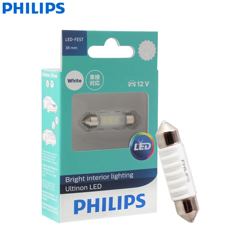 Philips Ultinon светодиодный T15 T16 W16W гирлянда 38 мм 43 мм мульти розетки ULWX1 12 В светодиодный светильник для интерьера лампа для чтения сигнальный светильник(один