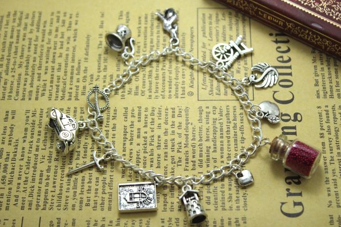 Pulsera de 11 Charms de Érase una vez, 12 unids/lote, incluye un Vial de amor verdadero, pulseras de dijes de cuentos.|bracelet bracelet|bracelet lotbracelet lot - AliExpress