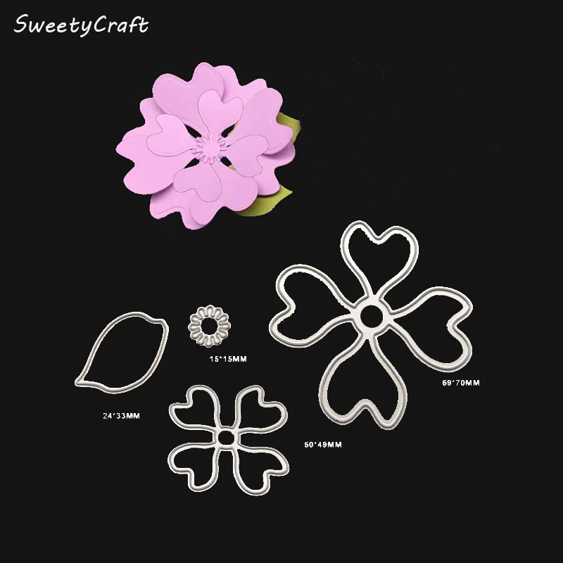 Dies Scrapbooking Flowers leaves branch Metal Cutting Dies Craft Die
