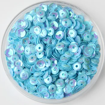 

50g(10000pcs) 4mm Cup Loose Sequins Round Paillette Wedding Garment Accessory Sewing Craft Light Blue AB Confetti Spangles