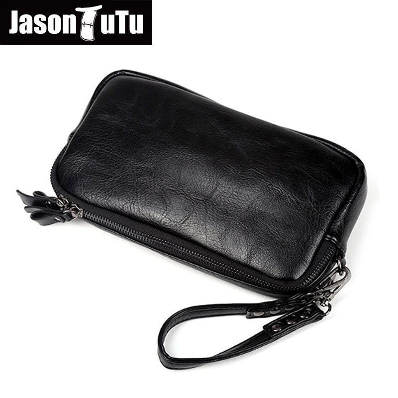 JASON TUTU 2019 New Listing Casual Men leather bag Clutch wallets purse Unisex Women handbag phone bag Bolsas free shipping B532 JASON TUTU 2019 New Listing Casual Men leather bag Clutch wallets purse Unisex Women handbag phone bag Bolsas free shipping B532