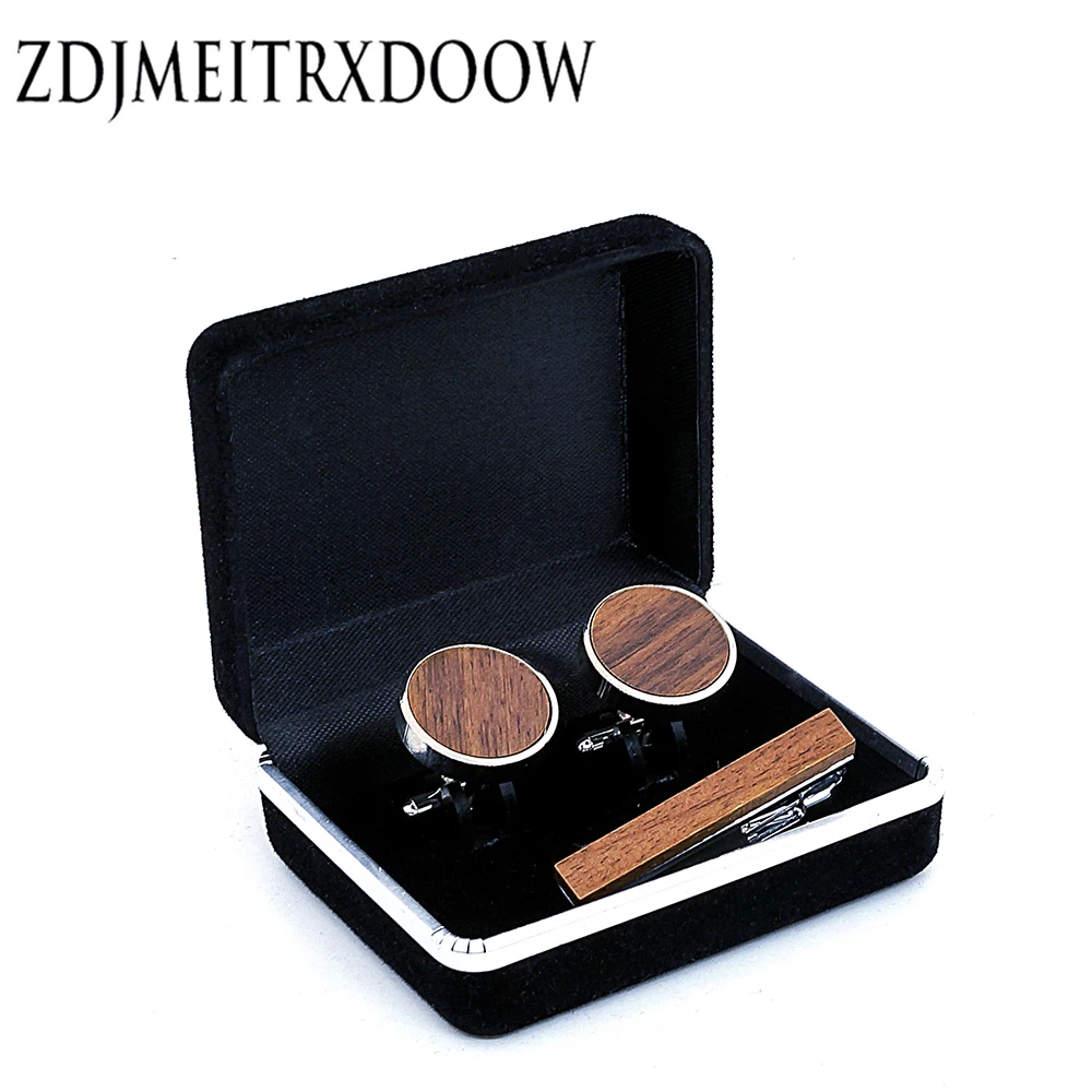 Laser Engraved Check Wooden Design Cufflink Tie Bar for Mens Brand cuff buttons cuff links High Quality Jewelry Black Walnut|Tie Clips & Cufflinks| - AliExpress