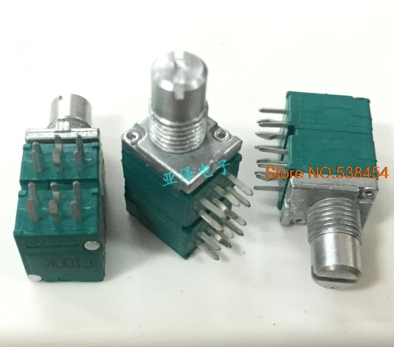 

2PCS 09 quadruple precision potentiometer switch C100K round shaft length 10MM feel four channel potentiometer switch