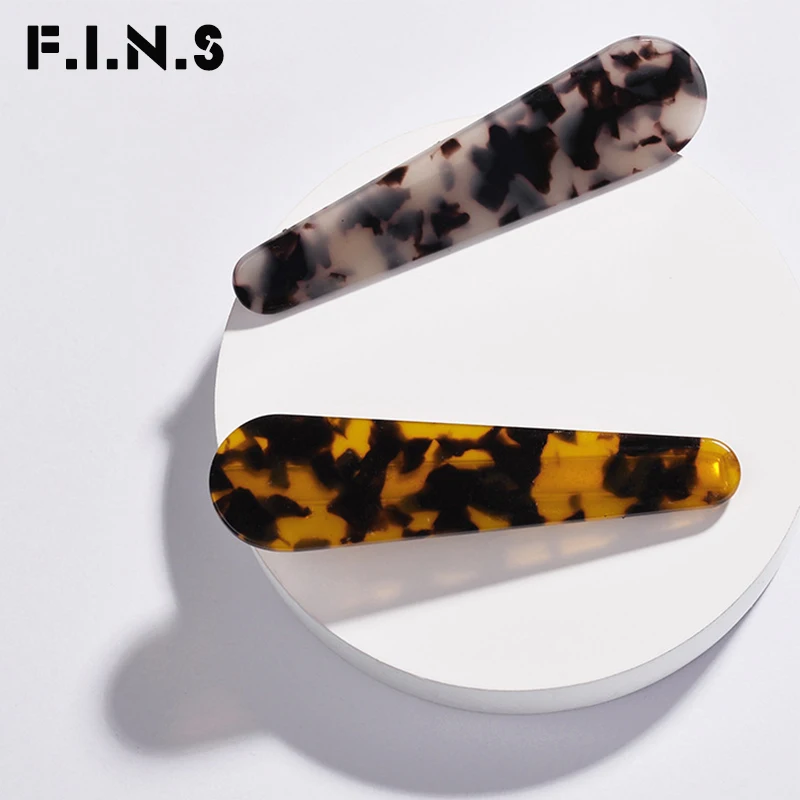 

F.I.N.S 2 Colors Fashion Hair Accessories Tortoiseshell Acetate Leopard Acrylic Resin Korean Fashion Hair Side Clip Barrettes