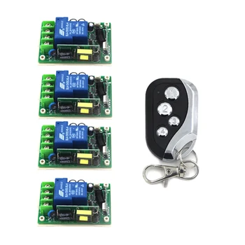 

free shipping AC85V-250V 10A 1 CH RF Wireless Remote Control System 1 transmitter and 4 receiver ,waterproof remote 4344