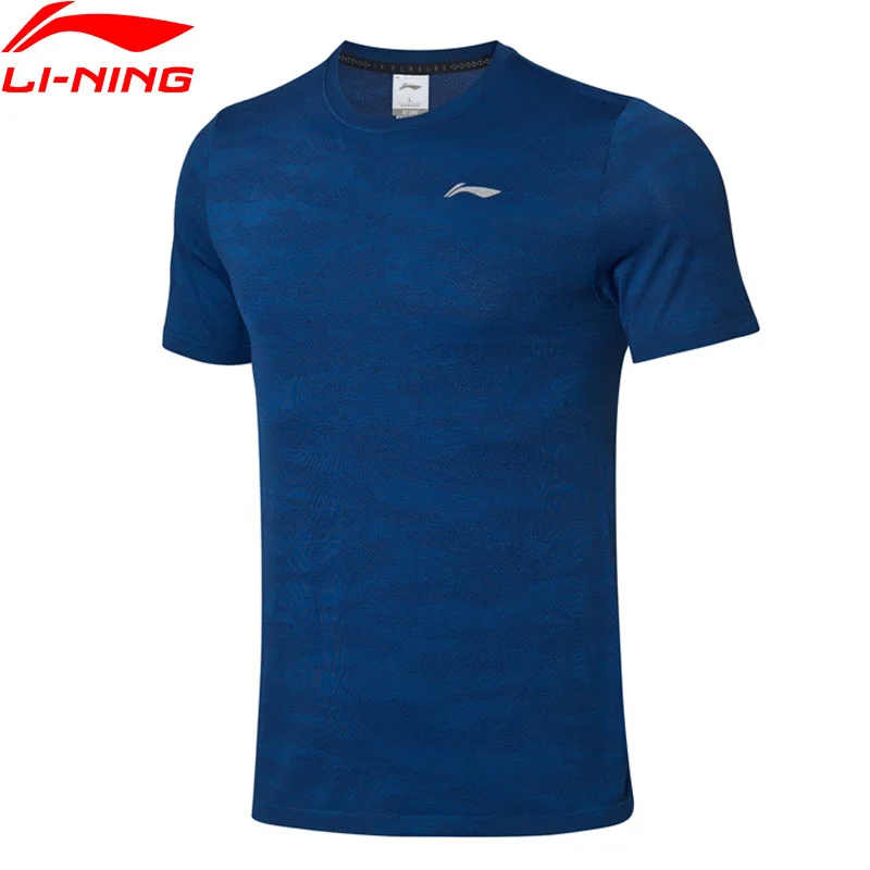 

Li-Ning Men Running Series AT DRY T-Shirt Breathable Regular Fit 61% Nylon 39% Polyester LiNing Sports Tee ATSP135 CAMJ19