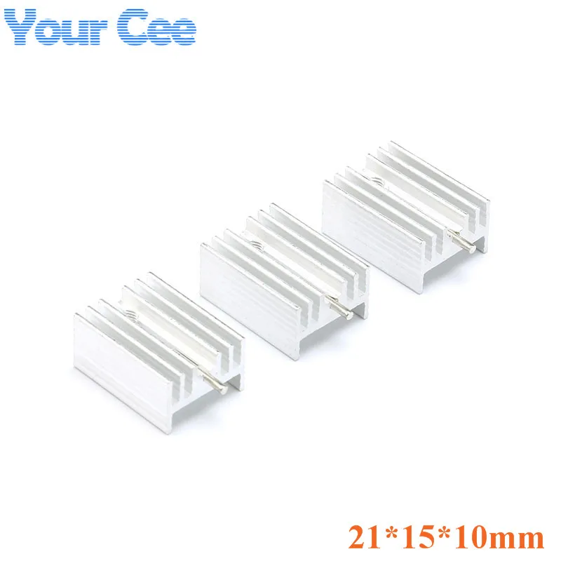 

10 pcs Cooling Fin Heatsink Aluminum Heat Sink Radiator Cooler for IC Chip LED 21*15*10mm with pin 21X15X10mm